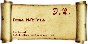 Doma Márta névjegykártya