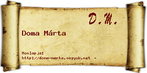 Doma Márta névjegykártya